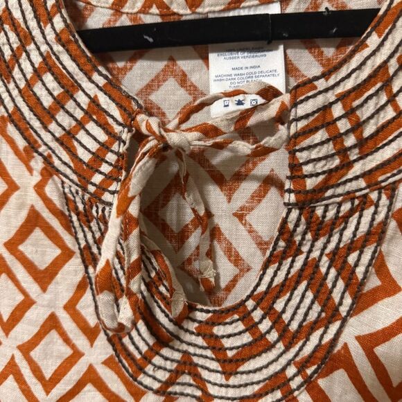 Lands End Women’s Sleeveless Tie Neck 100% Linen Top Size 8 - Picture 5 of 7